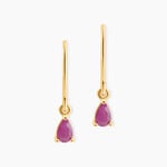 Boucles D'Oreilles Puces Onora Or Jaune Rubis - Clous d'oreilles Femme | Histoire d&rsquo;Or