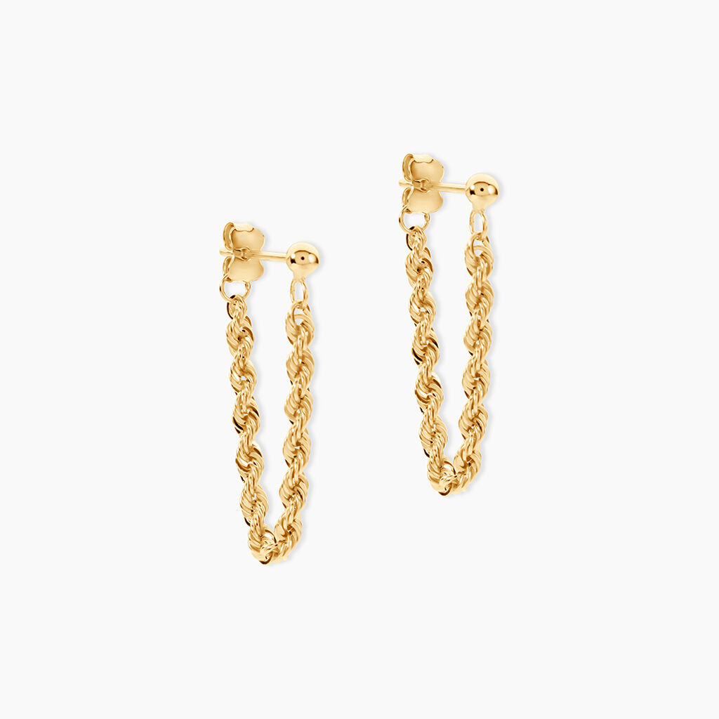 Boucles D'oreilles Pendantes Cordelia Corde Or Jaune - Boucles d'oreilles pendantes Femme | Histoire d&rsquo;Or