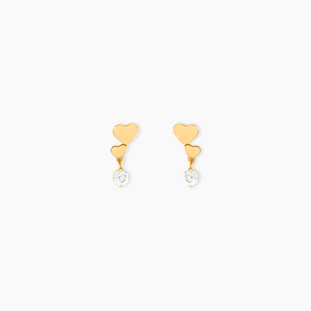 Boucles D'oreilles Pendantes Rihabe Or Jaune Oxyde De Zirconium - Boucles d'oreilles pendantes Femme | Histoire d&rsquo;Or