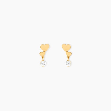 Boucles D'oreilles Pendantes Rihabe Or Jaune Oxyde De Zirconium - Boucles d'oreilles pendantes Femme | Histoire d&rsquo;Or