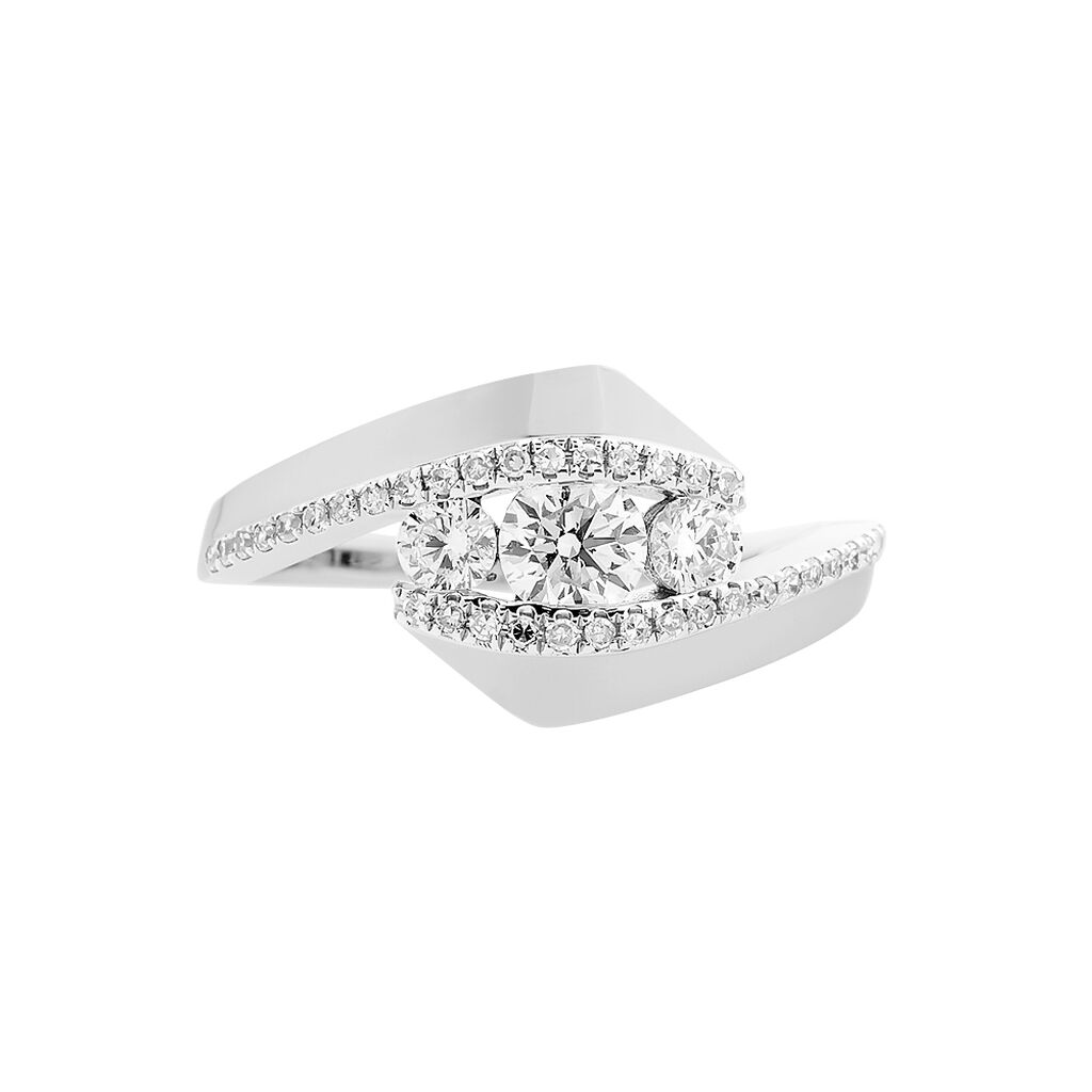 Bague Barbara Or Blanc Diamant - Bagues avec pierre Femme | Histoire d’Or