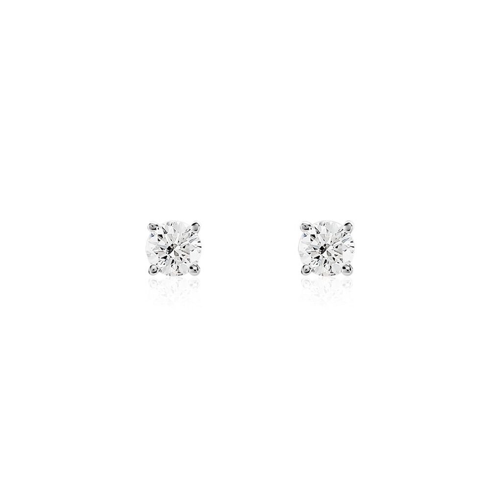 Boucles D'oreilles Puces Or Blanc Aphrodite Diamants - Clous d'oreilles Femme | Histoire d’Or