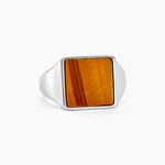 Chevali&egrave;re Argent Blanc Atilio Oeil De Tigre - Bagues solitaires Homme | Histoire d&rsquo;Or