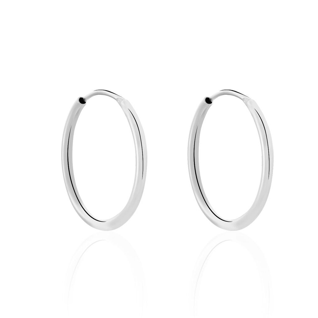 Créoles Argent Blanc Olympia - Boucles d'oreilles créoles Femme | Histoire d’Or