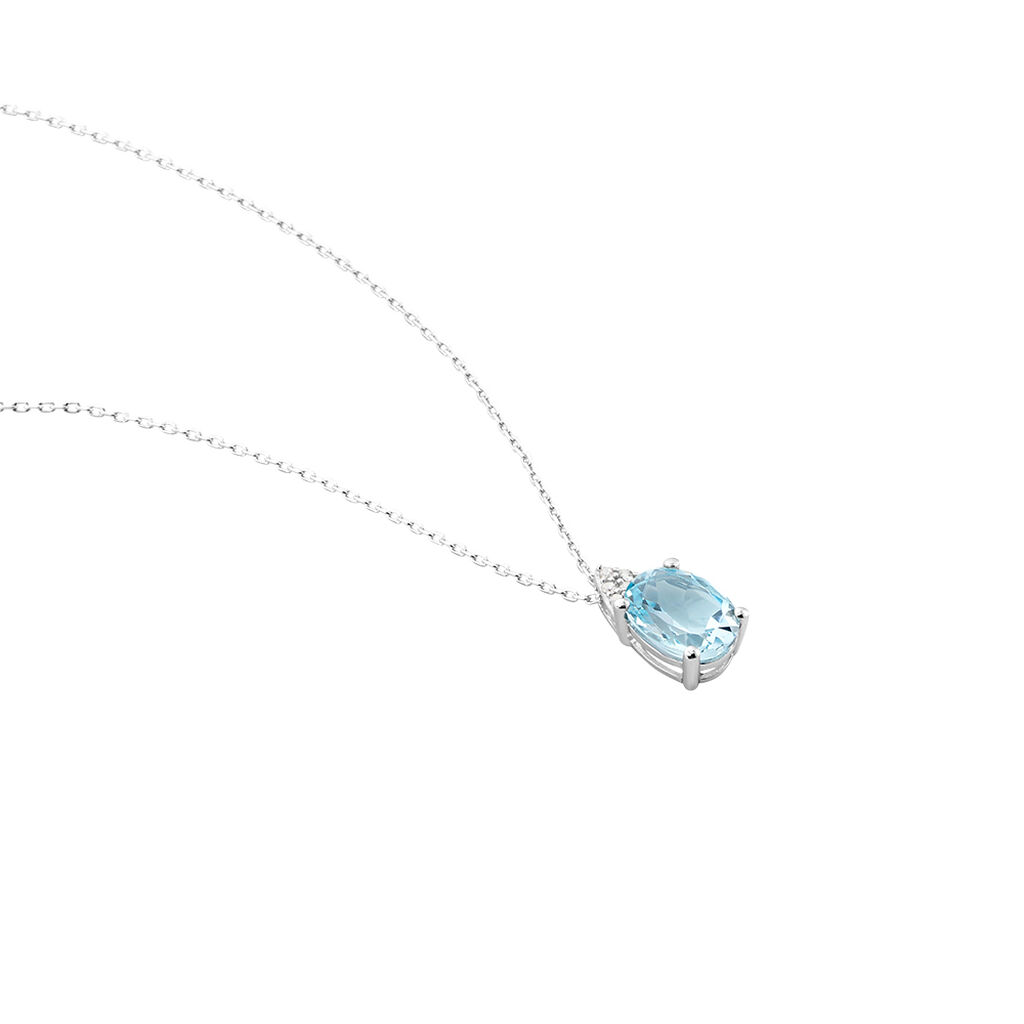 Collier Britney Or Blanc Topaze Et Oxyde De Zirconium - Colliers Femme | Histoire d’Or