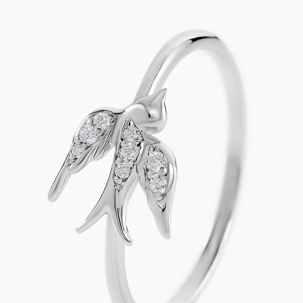 Bague Marilla Argent Blanc Oxyde De Zirconium - Bagues solitaires Femme | Histoire d&rsquo;Or