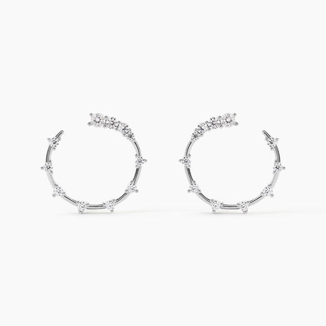 Boucles D'Oreilles Puces Rain Argent Blanc Oxyde De Zirconium - Boucles d'oreilles fantaisie Femme | Histoire d&rsquo;Or