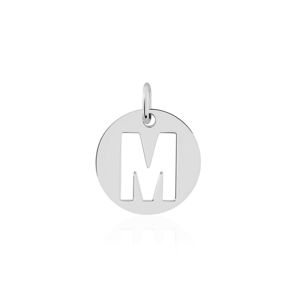 Pendentif Elio M Argent Blanc