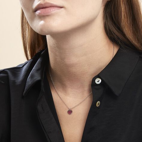Collier Lara Argent Blanc - Colliers Coeur Femme | Histoire d’Or