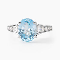 Bague Marie-camille Or Blanc Topaze Et Oxyde De Zirconium
