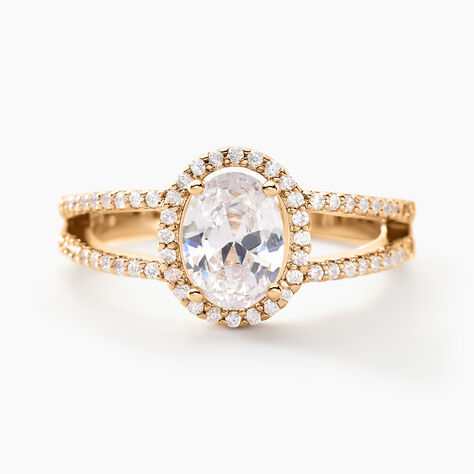 Bague Myriama Plaqué Or Jaune Oxyde De Zirconium - Bagues solitaires Femme | Histoire d’Or