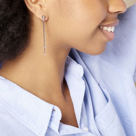 Boucles D'oreilles Pendantes Yuzu Argent Blanc - Boucles d'oreilles fantaisie Femme | Histoire d’Or