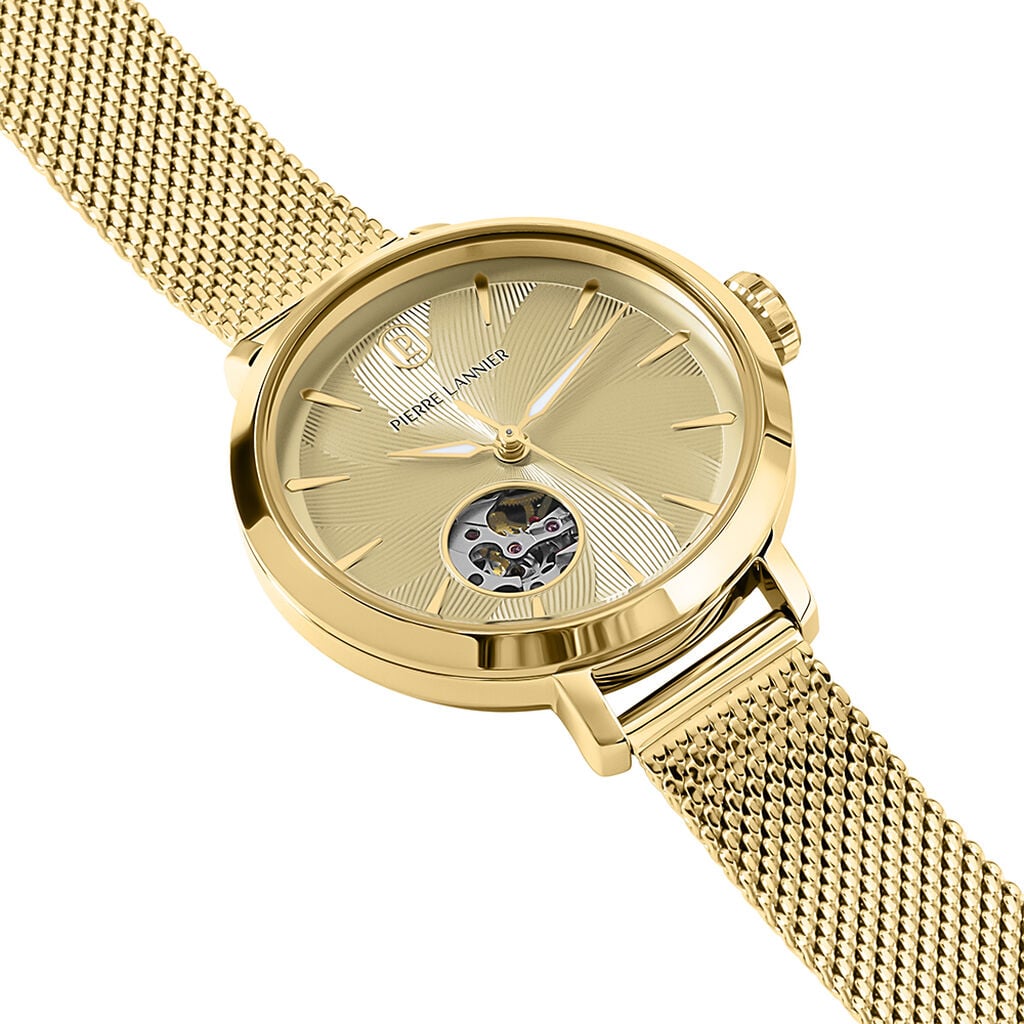 Montre Pierre Lannier Lannier Soline Champagne - Montres m&eacute;caniques Femme | Histoire d&rsquo;Or
