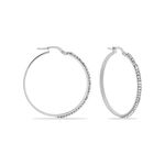 Cr&eacute;oles Sandrine Or Blanc Strass - Boucles d'oreilles empierr&eacute;es Femme | Histoire d&rsquo;Or