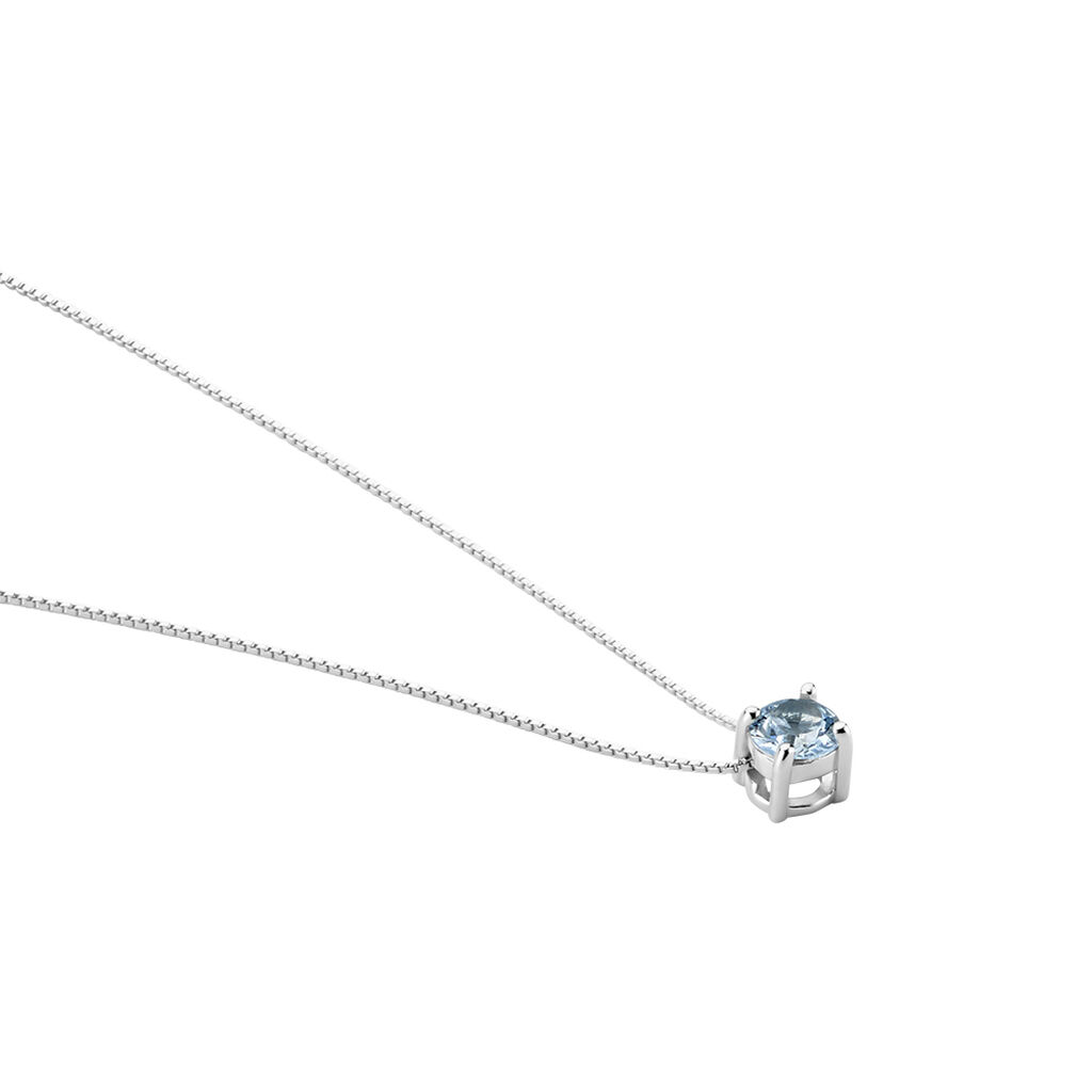 Collier Dwight Argent Blanc Oxyde De Zirconium Sky Blue - Colliers fantaisie Femme | Histoire d’Or