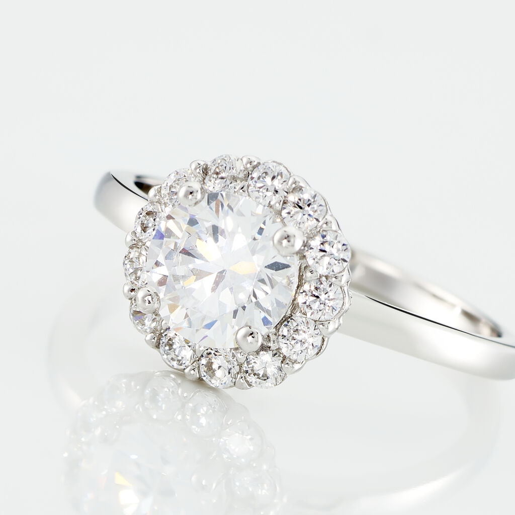 Bague Eternite Argent Blanc Oxyde De Zirconium - Bagues solitaires Femme | Histoire d’Or
