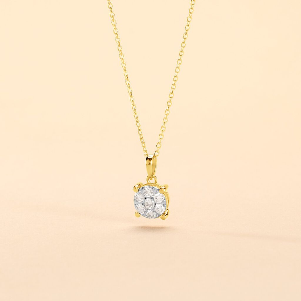 Collier Charlene Or Jaune Diamant Synthetique - Colliers Femme | Histoire d’Or