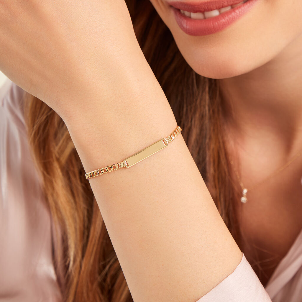 Bracelet Identitée Genevra Or Jaune - Gourmettes Femme | Histoire d’Or