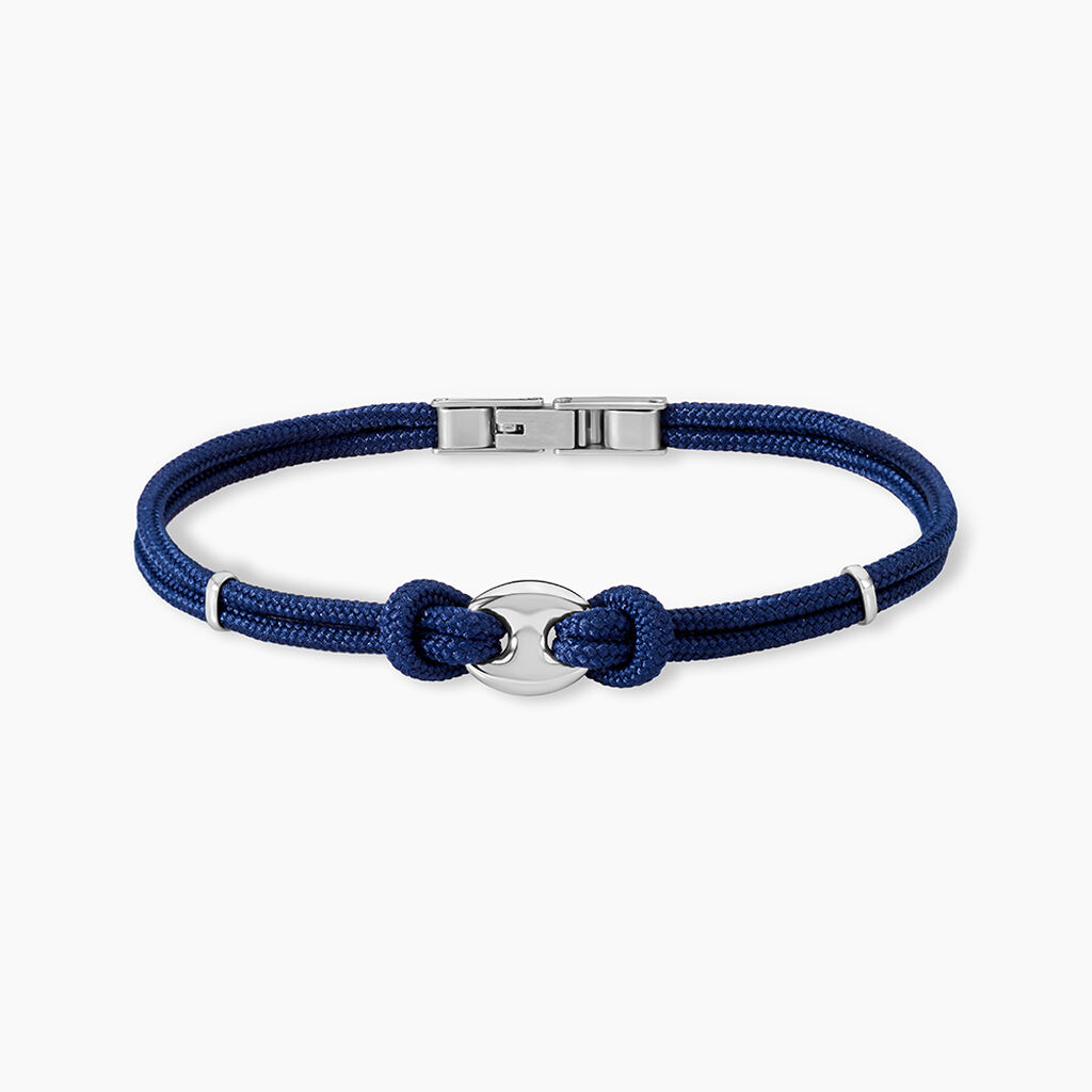 Bracelet Fabrice Acier Blanc - Bracelets cordon Homme | Histoire d’Or