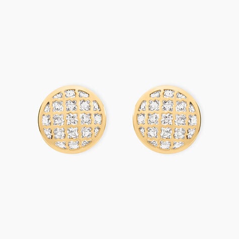 Boucles D'Oreilles Puces Adonijah Or Bicolore - Clous d'oreilles Femme | Histoire d&rsquo;Or