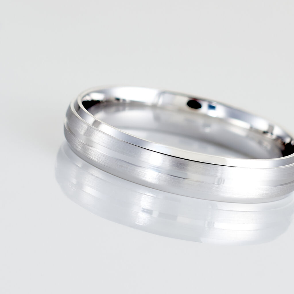 Alliance Circios Demi Jonc Classique Or Blanc - Alliances Unisex | Histoire d’Or