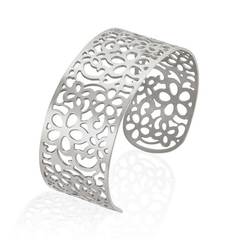 Bracelet Manchette Brenda Acier Blanc - Bracelets fantaisie Femme | Histoire d’Or