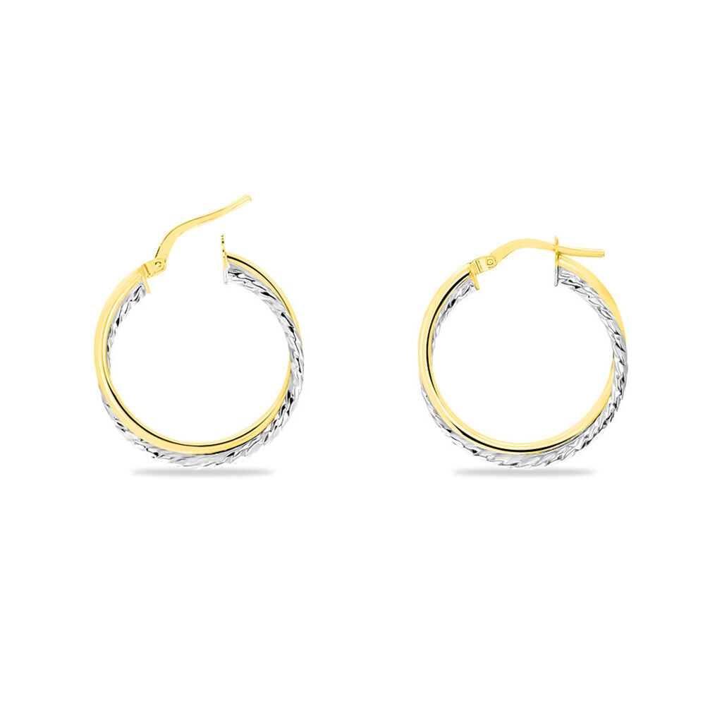 Créoles Maelia Or Bicolore - Boucles d'oreilles créoles Femme | Histoire d’Or