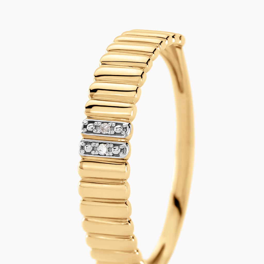 Bague Diamantee Or Jaune Diamant - Bagues avec pierre Femme | Histoire d’Or