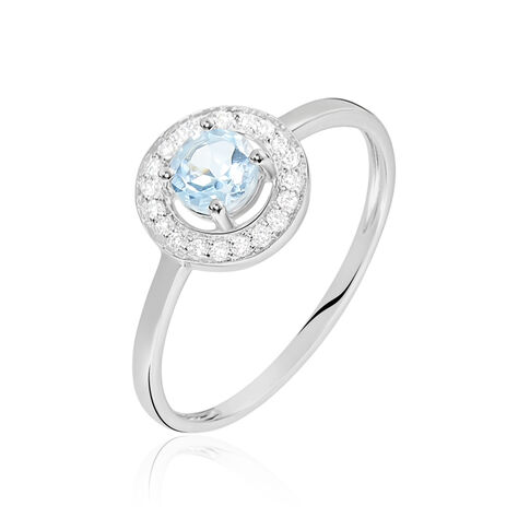 Bague Priscillya Or Blanc Topaze Et Oxyde De Zirconium - Bagues solitaires Femme | Histoire d’Or
