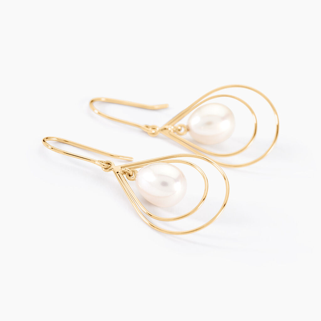 Boucles D'oreilles Pendantes Martyna Or Jaune Perle De Culture - Boucles d'oreilles pendantes Femme | Histoire d&rsquo;Or