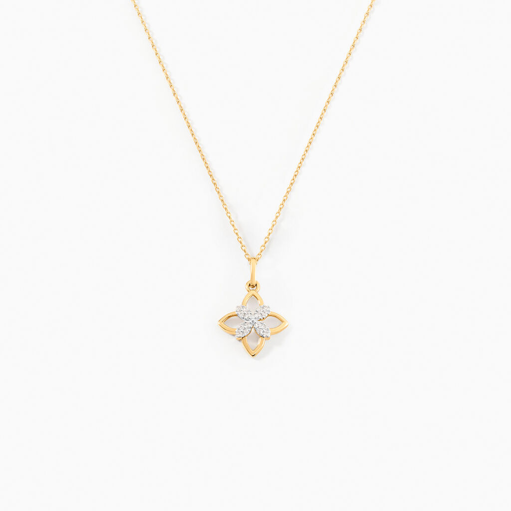 Collier Eclosion Precieuse Or Jaune Oxyde De Zirconium - Colliers Femme | Histoire d’Or