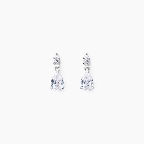 Boucles D'oreilles Pendantes Marie-helena Argent  Oxyde De Zirconium - Boucles d'oreilles fantaisie Femme | Histoire d’Or