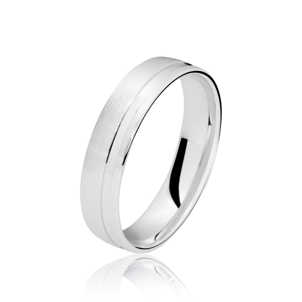 Alliance Julio Ruban Poli Brosse Or Blanc - Alliances Unisex | Histoire d’Or