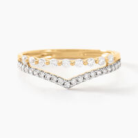 Bague Or Jaune Eclat D'etoile Oxyde De Zirconium
