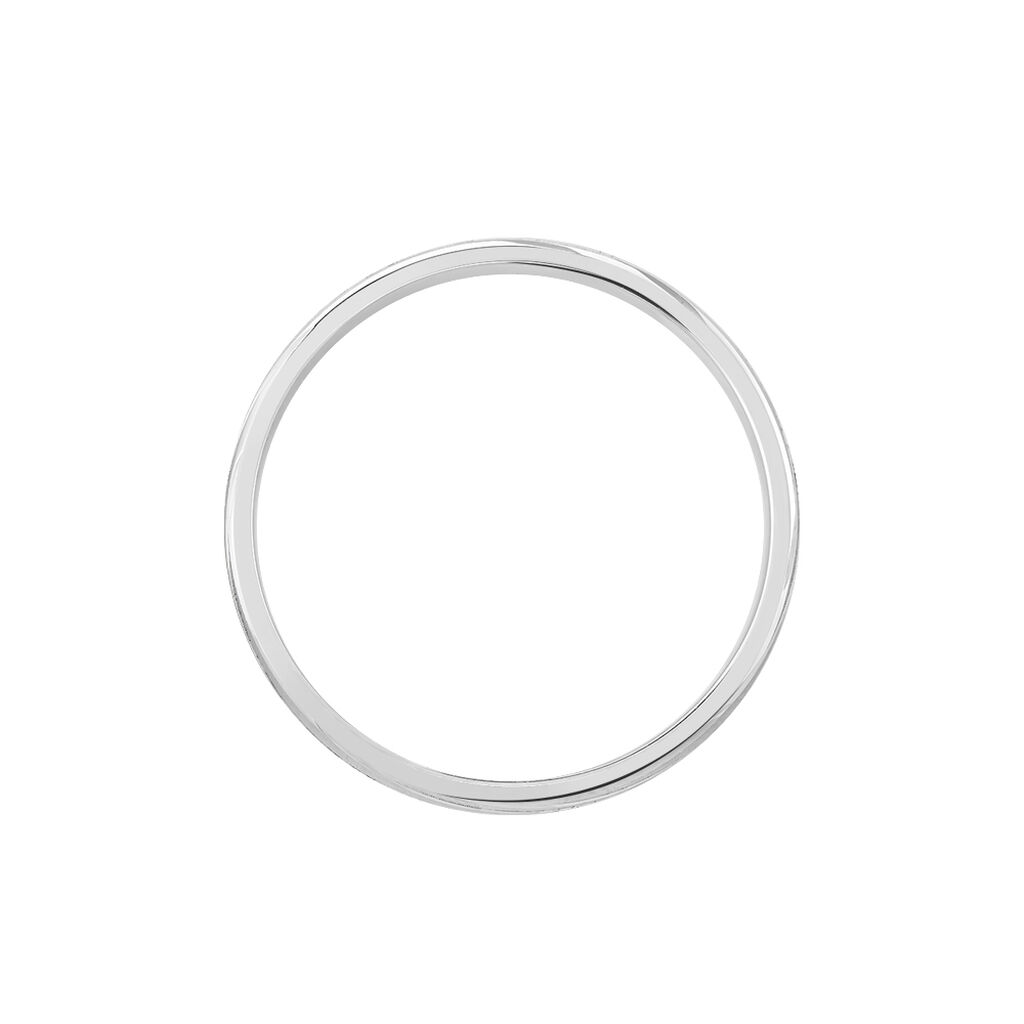 Alliance Ketly Ruban Plat Argent Blanc - Alliances Famille | Histoire d’Or