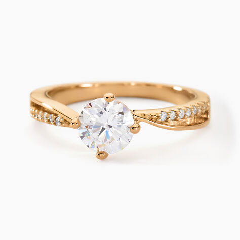 Bague Solitaire Sarah-lee Plaqué Or Jaune Oxyde De Zirconium - Bagues solitaires Femme | Histoire d’Or