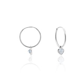 Créoles Or Blanc Topaze Azur - Boucles d'oreilles créoles Femme | Histoire d’Or