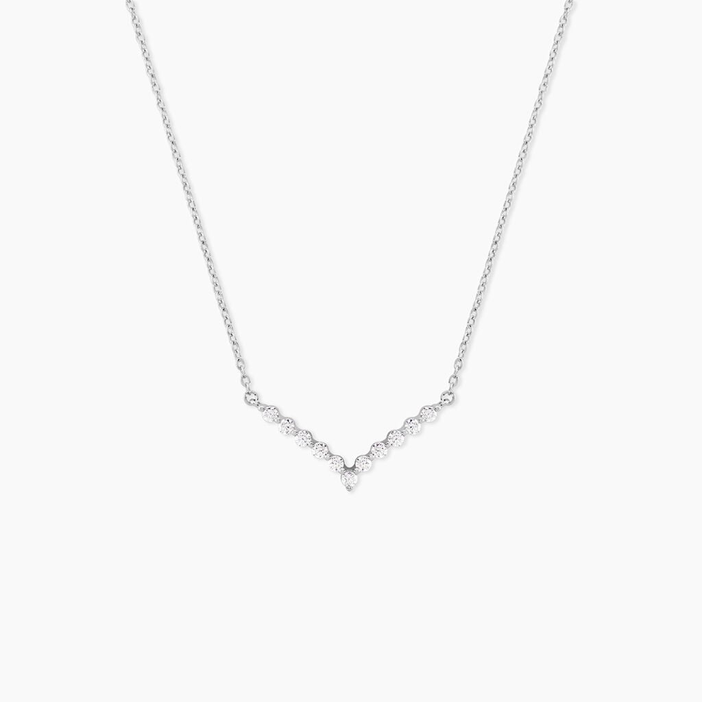 Collier Aile De Mouette Argent Blanc Oxyde De Zirconium - Colliers fantaisie Femme | Histoire d&rsquo;Or