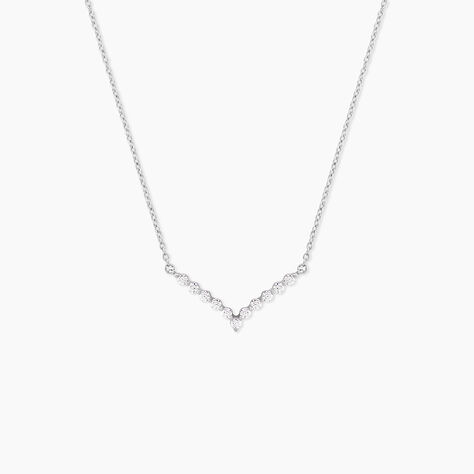 Collier Aile De Mouette Argent Blanc Oxyde De Zirconium - Colliers fantaisie Femme | Histoire d&rsquo;Or
