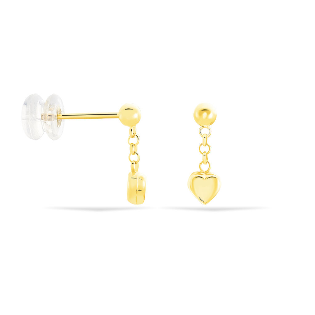Boucles D'oreilles Pendantes Anne-maudae Pendantes Coeurs Or Jaune - Boucles d'oreilles pendantes Femme | Histoire d’Or