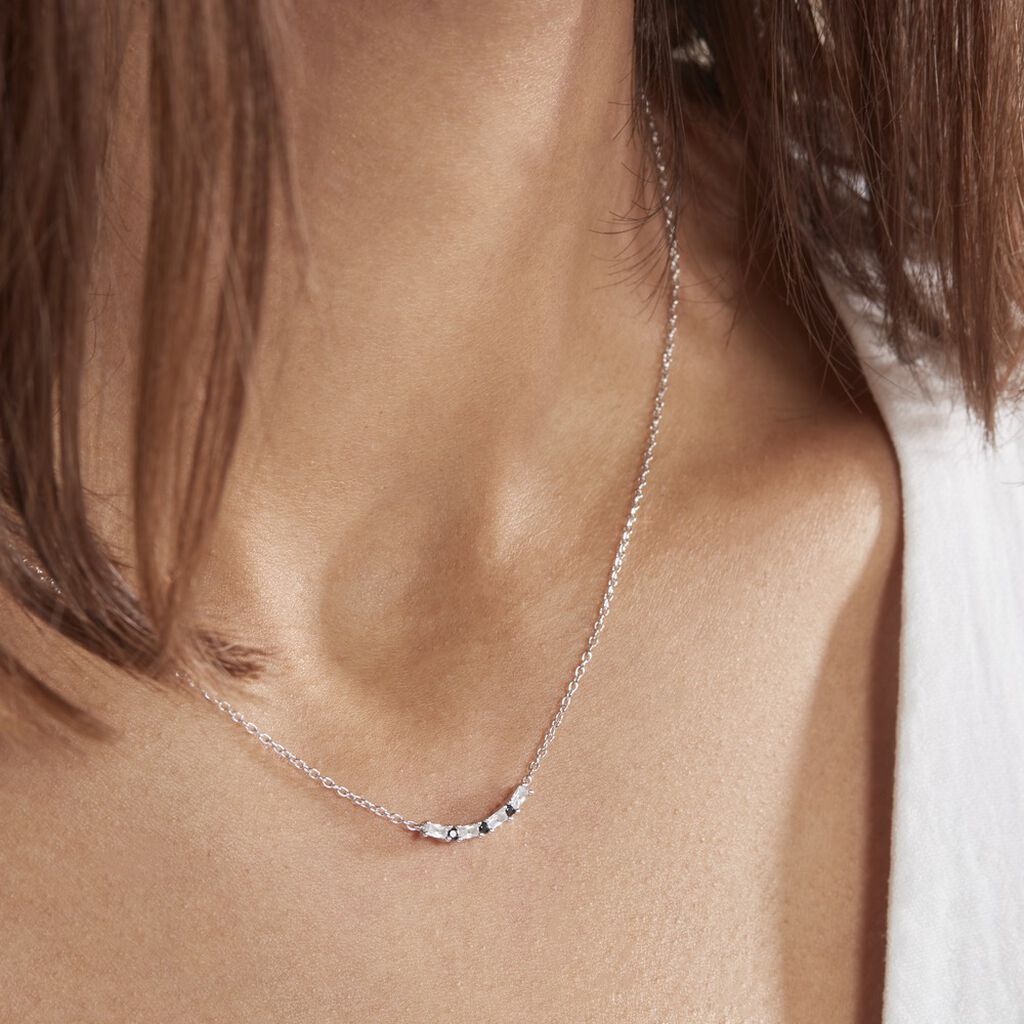Collier Adriana Argent Blanc Oxyde De Zirconium - Colliers fantaisie Femme | Histoire d’Or