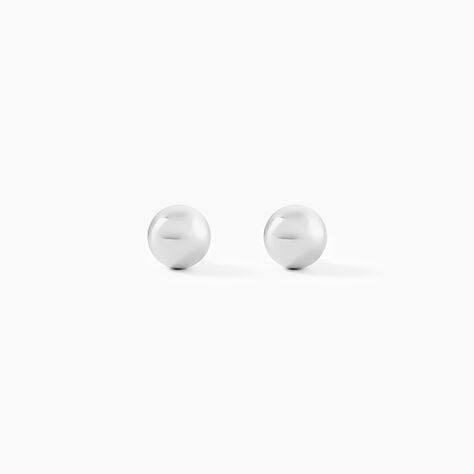 Boucles D'oreilles Puces Fidelia Boule Or Blanc - Clous d'oreilles Femme | Histoire d’Or