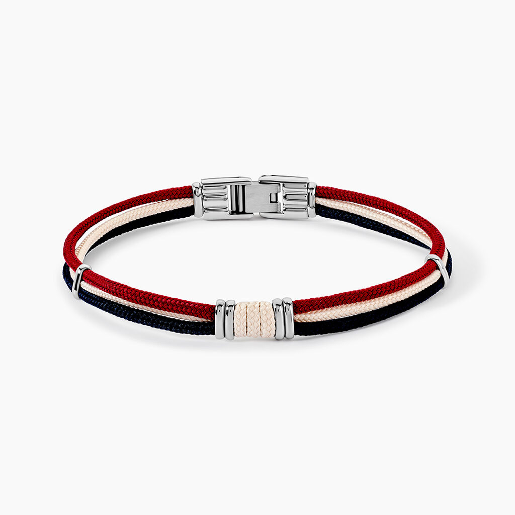 Bracelet Floryseae Acier Blanc - Bracelets cordon Homme | Histoire d&rsquo;Or