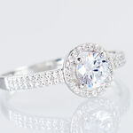 Bague Stelila Or Blanc Oxyde De Zirconium - Bagues solitaires Femme | Histoire d&rsquo;Or