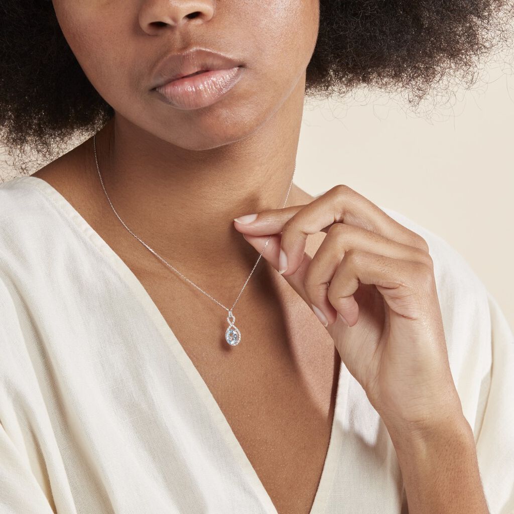 Collier Passion Or Blanc Topaze Et Oxyde De Zirconium - Colliers Femme | Histoire d’Or