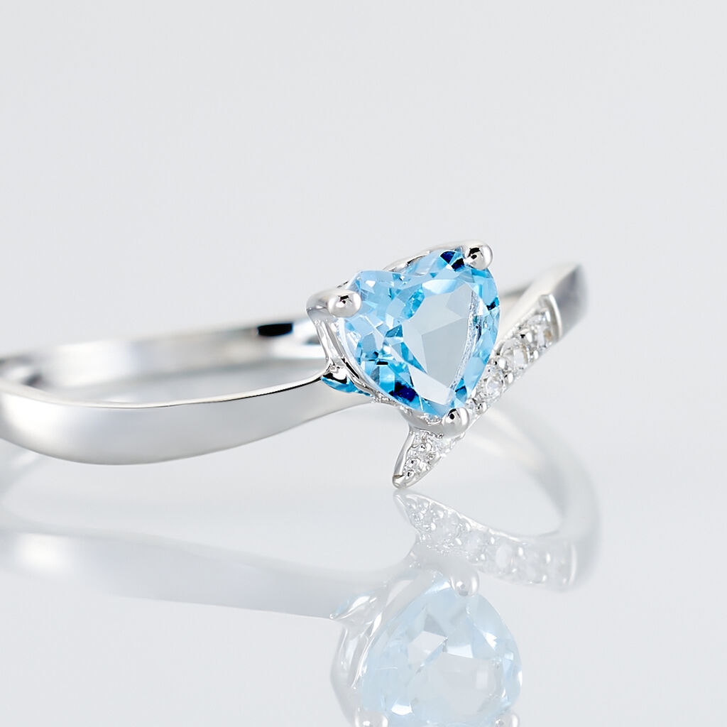Bague Eva Or Blanc Topaze Et Oxyde De Zirconium - Bagues solitaires Femme | Histoire d’Or