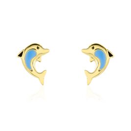 Boucles D'oreilles Puces Mael Dauphin Or Jaune - Clous d'oreilles Enfant | Histoire d’Or