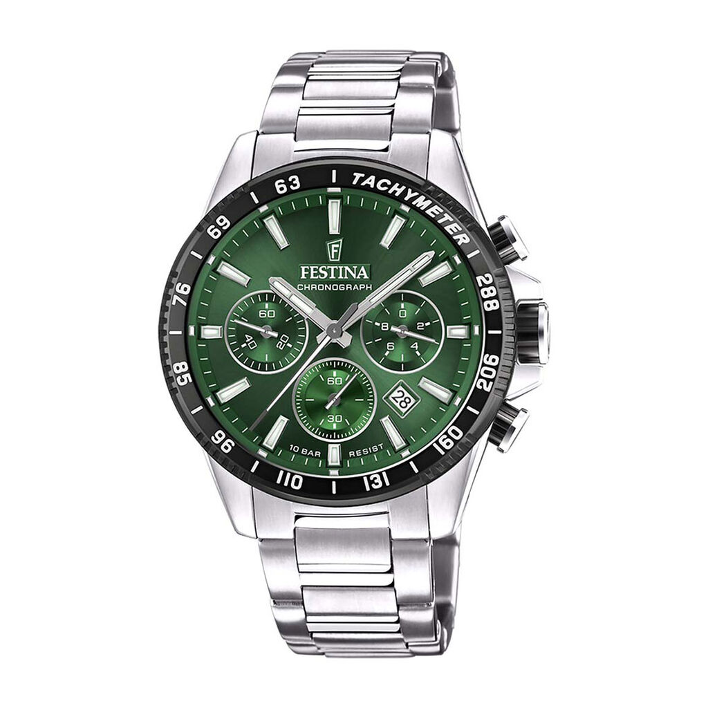 Montre Festina Timeless Chronograph Vert - Montres Homme | Histoire d’Or