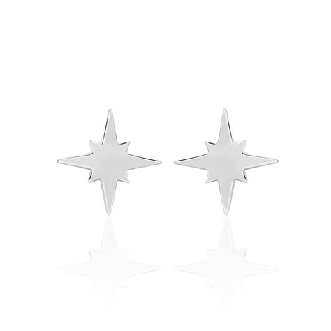 Boucles D'oreilles Puces Wiem Argent Blanc - Boucles d'oreilles fantaisie Femme | Histoire d’Or