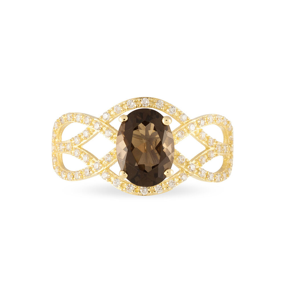 Bague Tina Or Jaune Quartz Et Diamant - Bagues solitaires Femme | Histoire d’Or